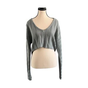 Garage Slate Blue Grey Knit relaxed fit sweater